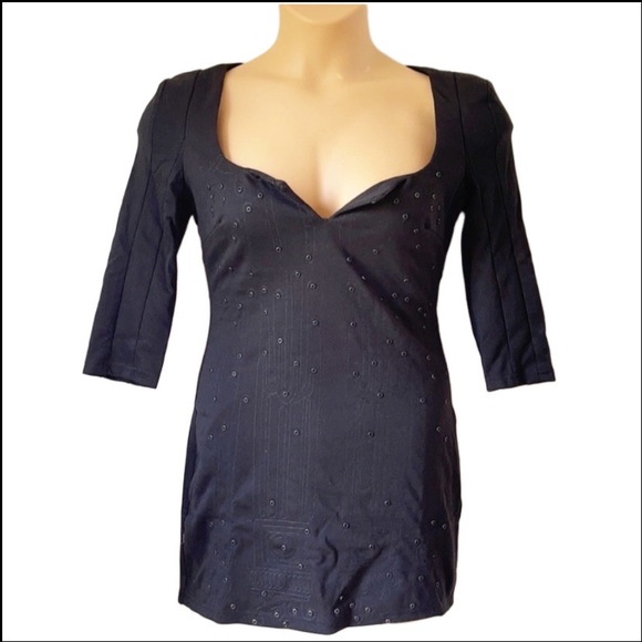 NWT LUCY PARIS ART DECO EMBROIDERED & RIVET DETAIL MINI DRESS S - Picture 6 of 9